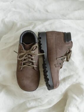 Zimmermann Shoes Kids Brown Lace-Up Ankle Boots with Black Padded Collar